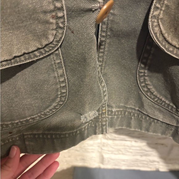 VTG L.L. Bean Canvas  Green Distressed Hunting Field Barn Chore Jacket Size XXLT - Picture 5 of 8